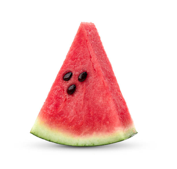 istock Sliced of watermelon isolated on white 1329303092