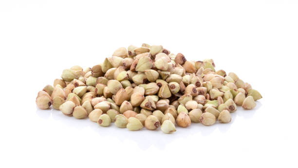 istock Buckwheat on the white background 1329303145