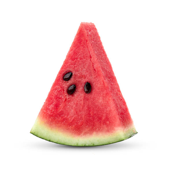 istock Sliced of watermelon isolated on white 1329303861
