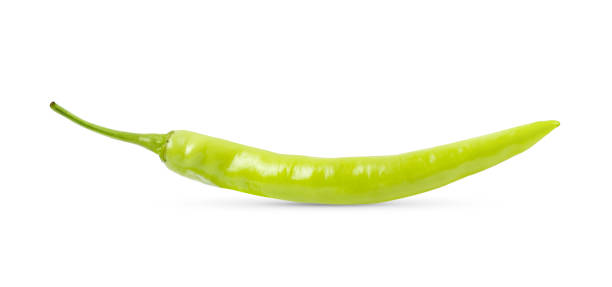 istock Green chili pepper isolated on white 1329304700