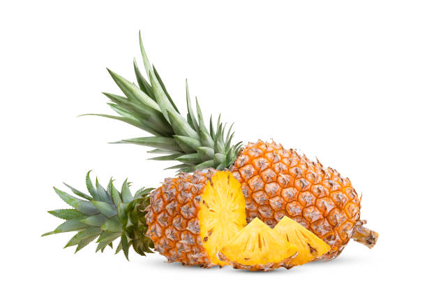 istock pineapple slices isolated on the white 1329304734
