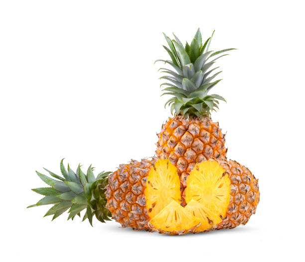 istock pineapple slices isolated on the white 1329304841