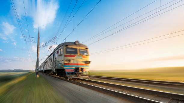 istock A passenger train on the railway is moving at high speed 1329311714