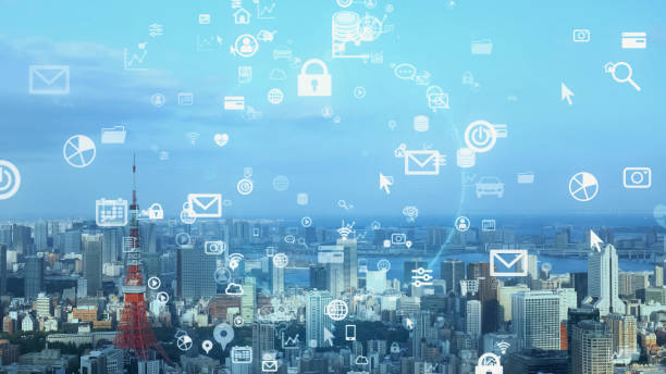 istock Smart city and communication network concept. 5G. IoT (Internet of Things). Telecommunication. 1329314698