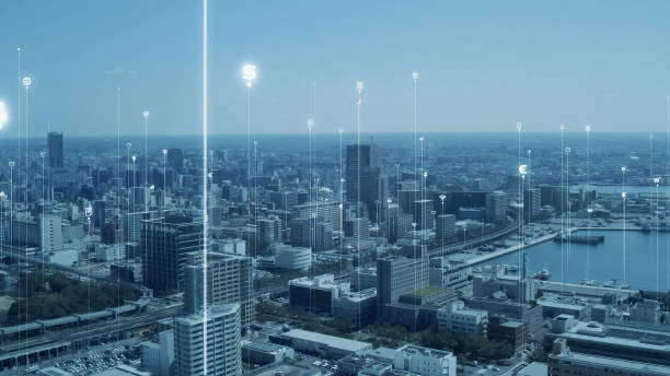 istock Smart city and communication network concept. Digital transformation. IoT (Internet of Things). ICT (Information Communication Technology). 1329314705