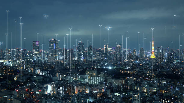 istock Smart city and communication network concept. 5G. IoT (Internet of Things). Telecommunication. 1329314724