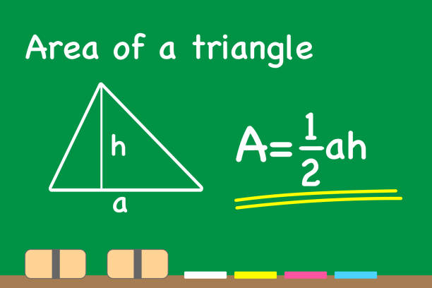 illustrazioni stock, clip art, cartoni animati e icone di tendenza di triangoli ed equazioni sulla lavagna - simplicity mathematics mathematical symbol blackboard