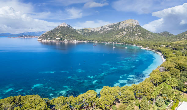 istock Aerial view with playa de Formentor 1329325666