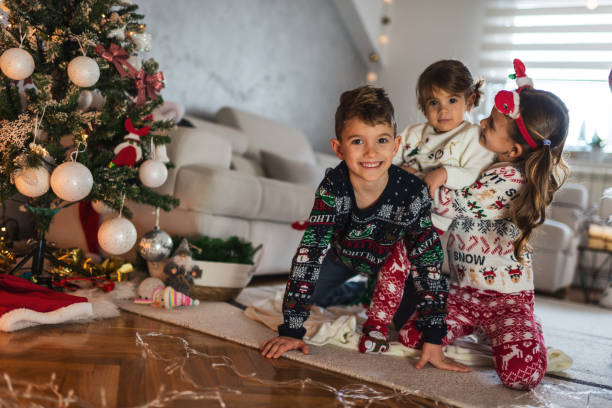 istock Happy children on Christmas Eve 1329326849