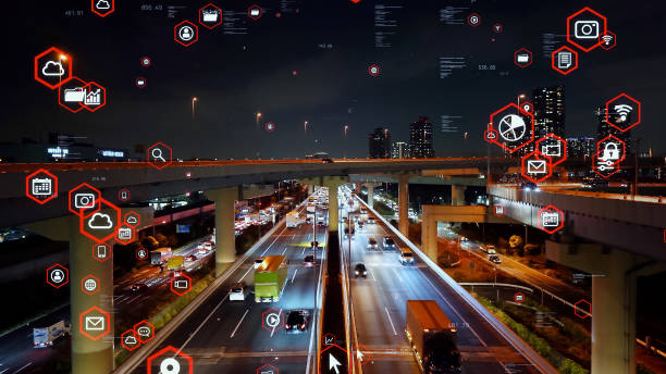istock Transportation and technology concept. ITS (Intelligent Transport Systems). Mobility as a service. 1329327008