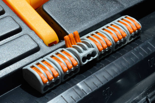 istock The clamping terminals are located on the tool box. close-up. 1329329980