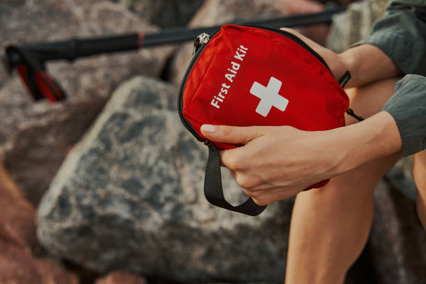 istock First aid kit in hands of a tourist 1329332076