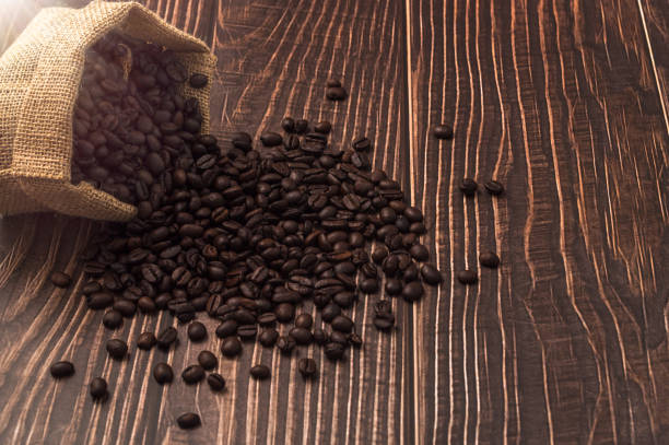 istock Love drinking coffee, coffee beans on the table 1329335528