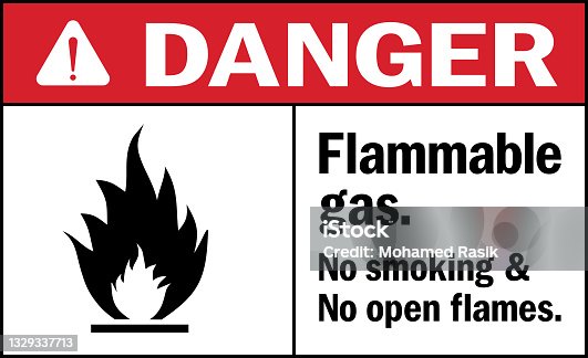 istock Flammable gas danger Sign. 1329337713