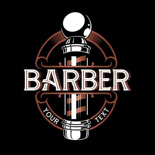 Barbershop logo design Vintage lettering illustration Barbershop logo design Vintage lettering illustration saloon logo stock illustrations