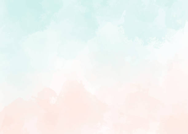 istock watercolor light green and old rose peach pink splash background 1329340941
