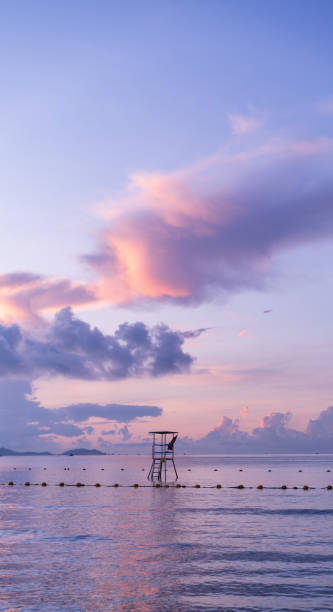 istock Lifeguard tower in the sea 1329343917