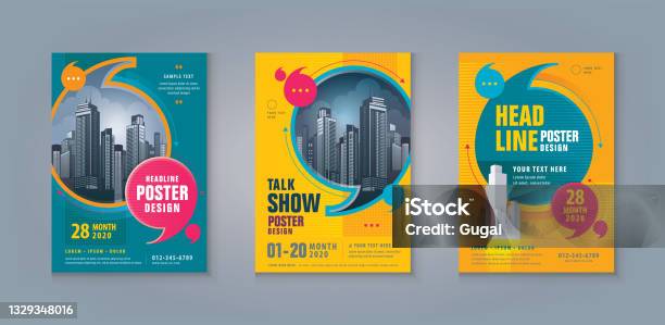 Business Leaflet Brochure Flyer Template Design Set Corporate Flyer Template Abstract Speech Bubbles Stock Illustration - Download Image Now