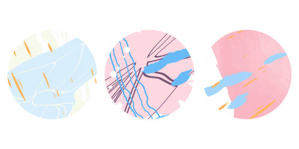 istock Vector set of highlight icon cover buttons. Colorful feminine circle shapes with organic abstract drawings. Blog, website, social media account templates for buttons. 1329352547