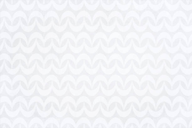 illustrazioni stock, clip art, cartoni animati e icone di tendenza di semicerchi astratti che fanno un motivo strutturato a onde semi seamless (il motivo è senza soluzione di continuità mentre il grunge non è) su sfondi vettoriali vuoti di colore grigio chiaro e bianco - parchment seamless backgrounds tile