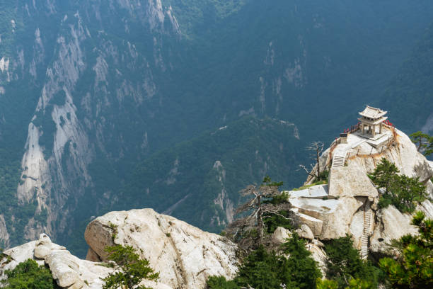 istock China's Huashan, a stone pavilion overlooking the angle 1329362115