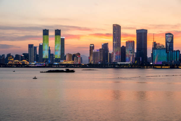 istock Nanchang, China, city night view 1329365026