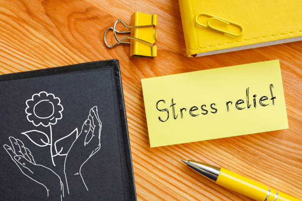 istock Stress relief is shown on the conceptual business photo using the text 1329366326
