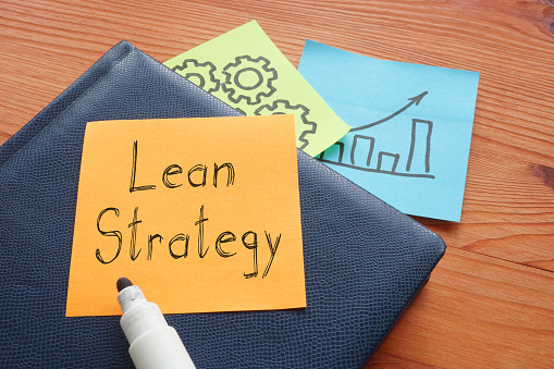 Lean Strategy is shown on the business photo using the text