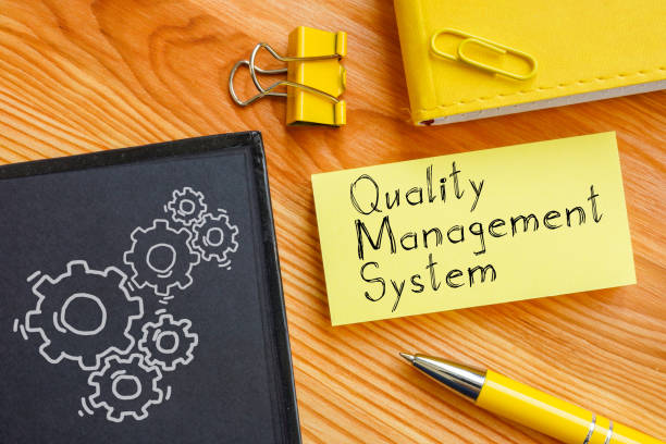 istock Quality management system is shown on the business photo using the text 1329366647