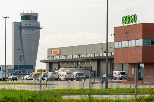 Pyrzowice, Poland -18.07.2021 - cargo base at the airport in Pyrzowice