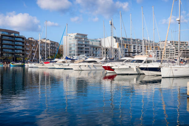 istock Malta - Mediterranean travel destination, Msida yacht marina 1329369635