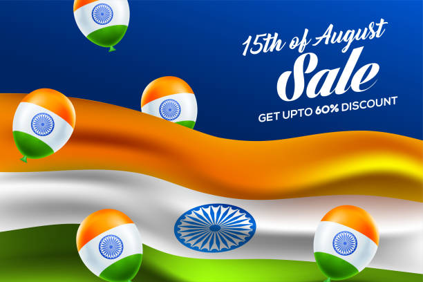 istock 15th of august independence day of india with wavy flag design on blue background 1329372818