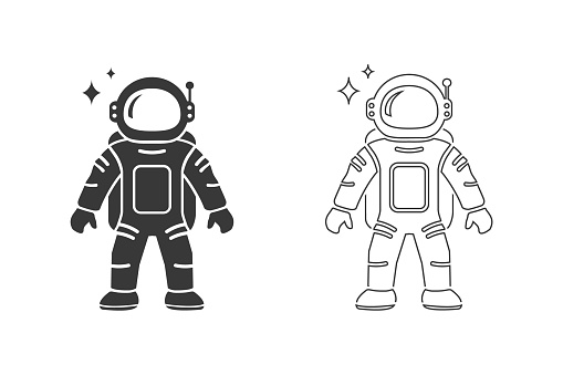 Astronaut Flat Icon Set Vector illustration