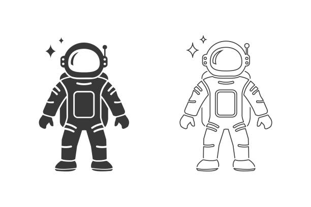 astronaut flat icon set vector illustration - 太空人 幅插畫檔、美工圖案、卡通及圖標