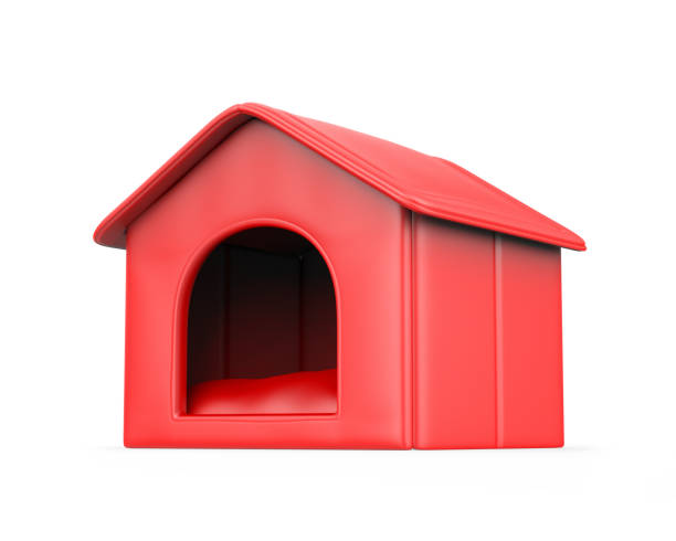 istock Portable kennel foam animal hut house blank template. 1329379466