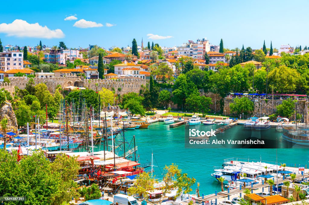 Harbor in Antalya old town or Kaleici in Turkey Harbor in Antalya old town or Kaleici in Turkey. High quality photo Antalya Province Stock Photo