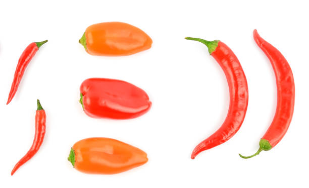 istock Chili pepper isolated on white background. View from above. 1329387730