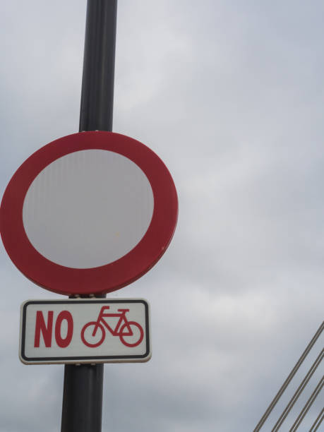 istock Bicycle prohibition sign with copy space 1329394286
