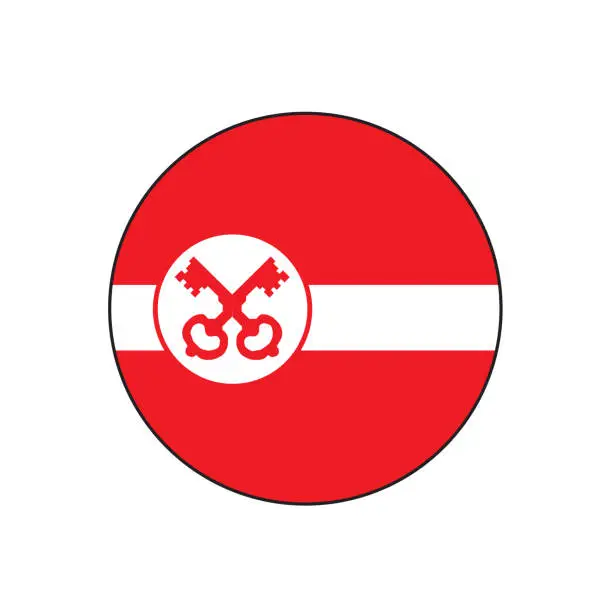 Vector illustration of Leiden city flag circle vector flag in South Holland province Netherlands