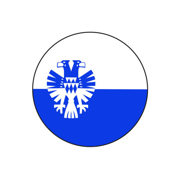 stockillustraties, clipart, cartoons en iconen met arnhem capital city flag circle vector flag in gelderland province netherlands - arnhem