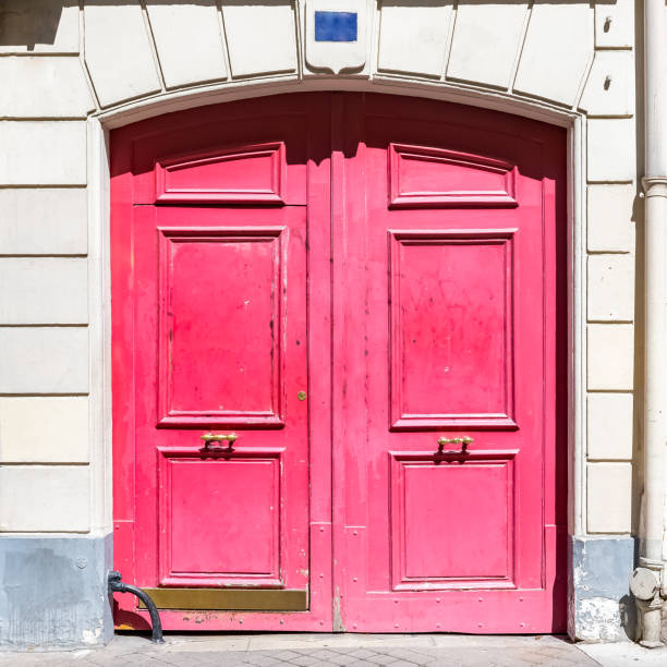 istock Paris, a red wooden door 1329398298