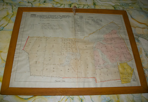 Pripyat, Ukraine - February 15, 2014: Map plan the site of the enterprise. Soviet documentation.