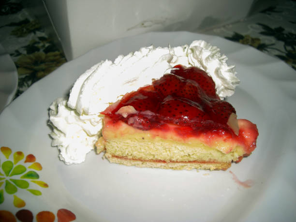 Strawberry cake on a plate