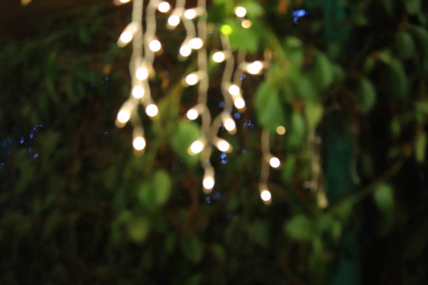 istock Strings of blurred white holiday lights as a defocused background 1329411394