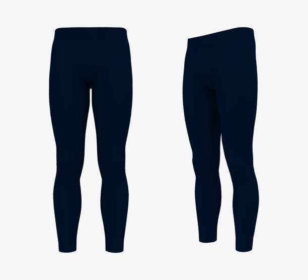 istock Blank leggings mockup in front and side views. Sweatpants. 1329416825