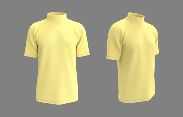 istock Short-sleeve turtleneck shirt mockup 1329416880