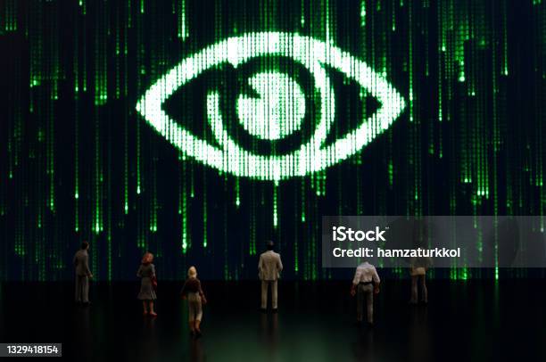 Matrix Big Brother Is Watching You Stock Photo - Download Image Now - Surveillance, Eye, Big Brother - Orwellian Concept