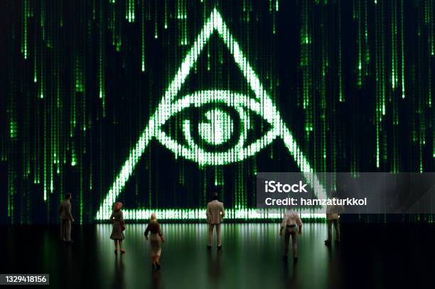 Matrix All Seeing Eye Stock Photo - Download Image Now - Illuminati, Conspiracy, Eye