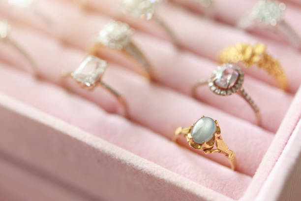 istock Jewelry diamond rings in box 1329424725