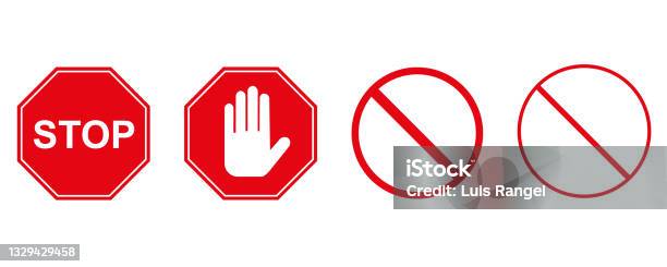 Singing Stop Sign Sing Stop And Warning Symbol Vector Isolated On White Background Stock ...